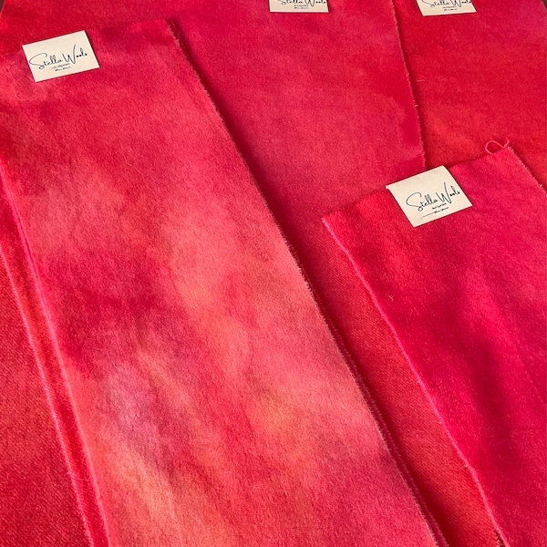 Hand dyed wool fabric - Watermelon - Pink - rug hooking - appliqué & crafts - primitive crafting - quilting - modern color - 369, 369A