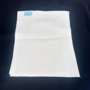 Hand felted wool fabric - White - rug hooking - applique - quilting - sewing- 201