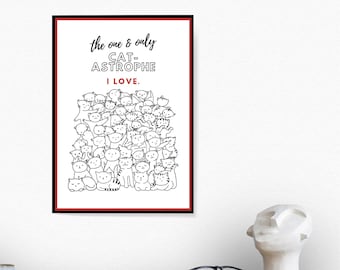 Cat Crowd Art Print: Adorable Feline Poster (Digital Download)