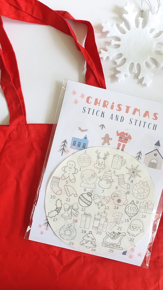 CHRISTMAS Advent Stick and Stitch FREE TOTE Bag Washaway Embroidery  Stabilizer Christmas Tree Santa Advent Calendar Backing Interfacing 