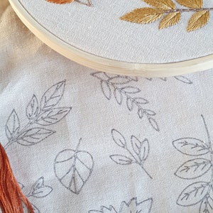 FALL AUTUMN Leaves EMBROIDERY Pattern Stick And Stitch Washaway Stabilizer Clothes Bags Jumpers Hoodies T-Shirts Embroidery Hoop image 3