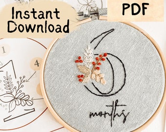 PDF NUMBERS EMBROIDERY Pattern | 0-9 Any Sizes | Instant Download Hand Embroidery | Bonus Canva Pattern Resizing Booklet & Embroidery Basics