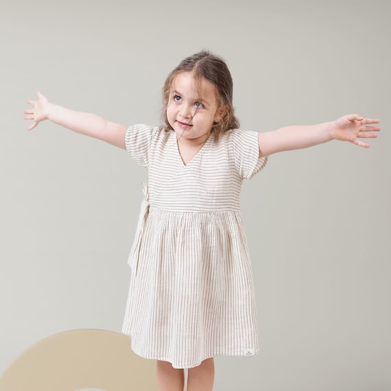 chinese dress ladies Toddler Milk Knot Tassel Bow Flower Embroidery Dress (1-6y)