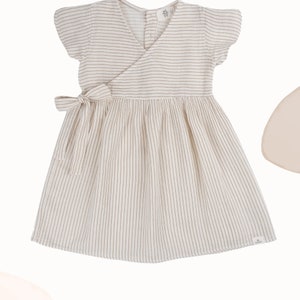 White Linen Girl Dress for Toddler Girl , Baby Girl Birthday Dress, Baby Girl Handmade Clothes, Cotton and Linen Clothing for Toddler Girl Bild 6