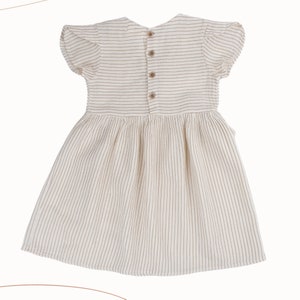 White Linen Girl Dress for Toddler Girl , Baby Girl Birthday Dress, Baby Girl Handmade Clothes, Cotton and Linen Clothing for Toddler Girl Bild 4