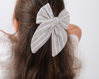 Organic Chiffon Bow Hair Clip: Toddler Girl Hairpin
