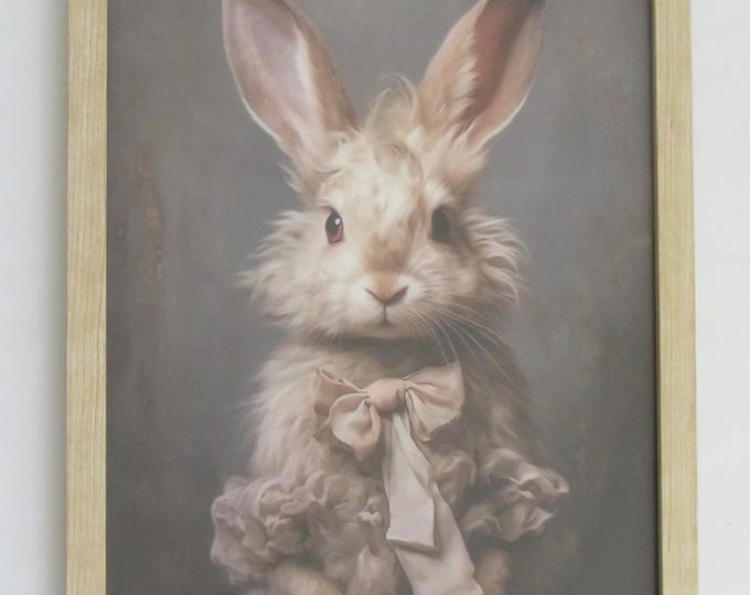 Easter bunny picture 43 x 33 cm framed brown design 1