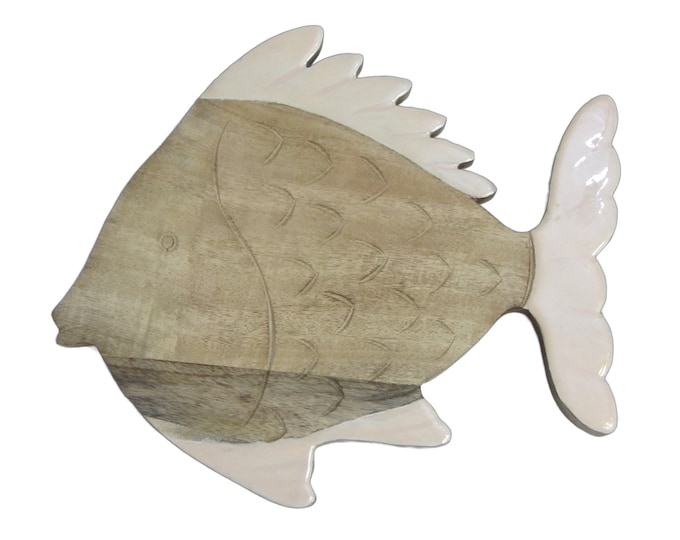 Decorative fish XXL 37 cm mango wood