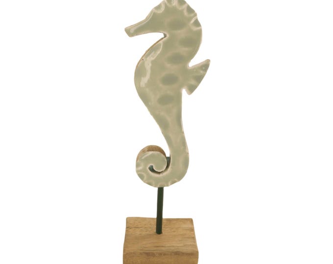 Seahorse mango wood mint 19 cm