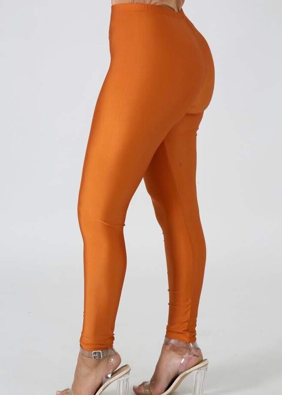 Orange Leggings Sheer Tights Pants 