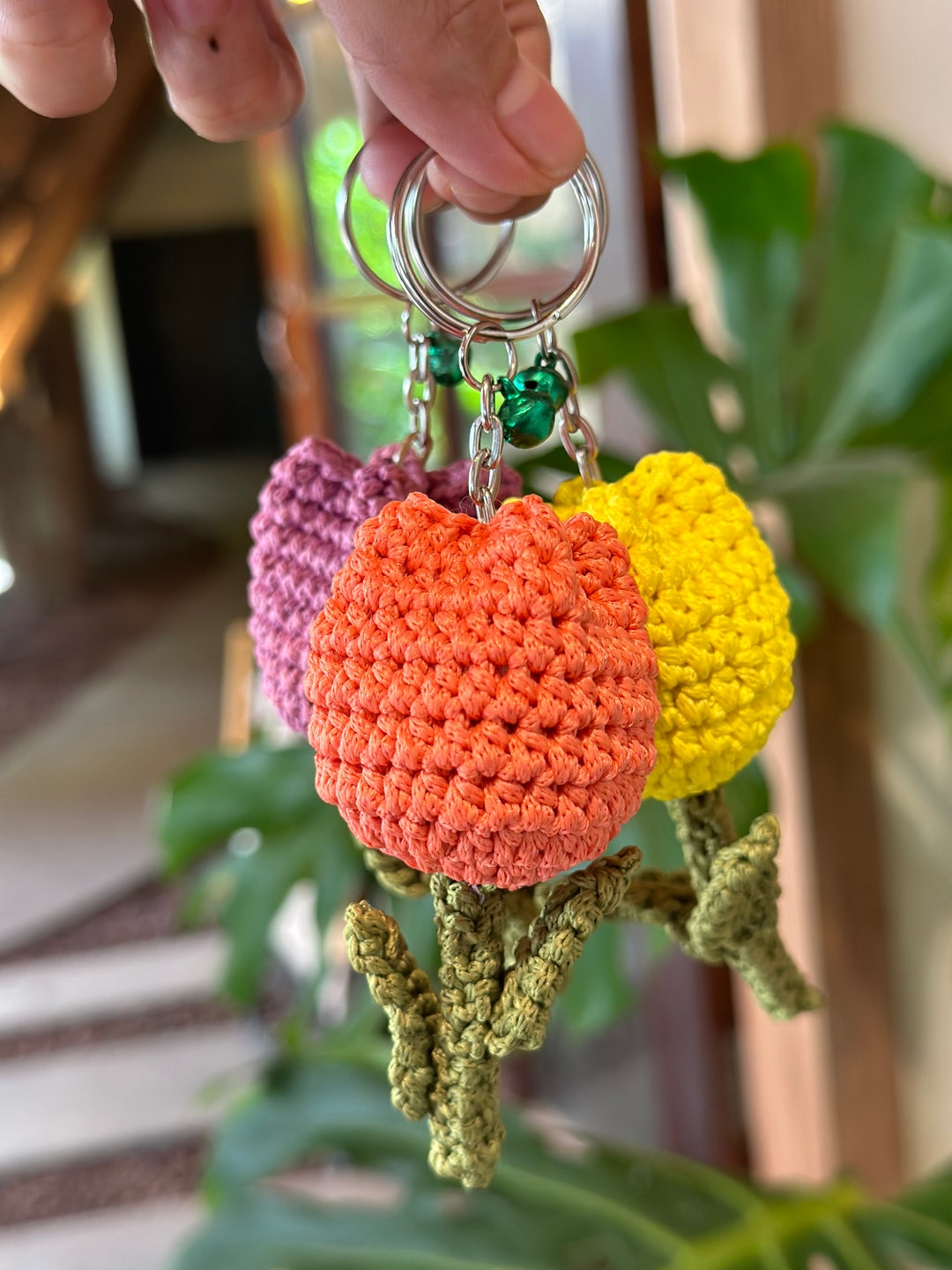 Wool Tulip Flower Keychains for Relatives and Friends Mix Etsy