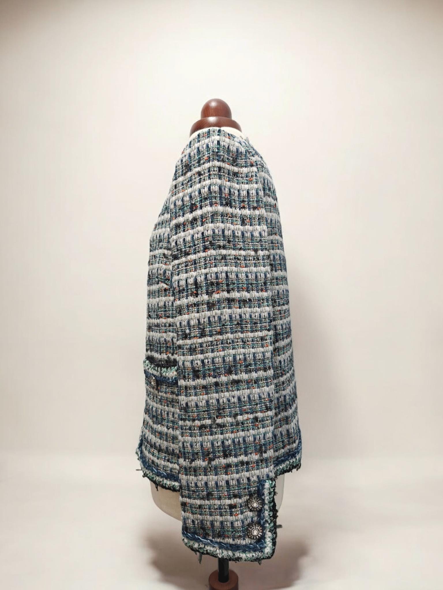 Two T's | Crop Boucle Jacket | Powder Blue main image 0