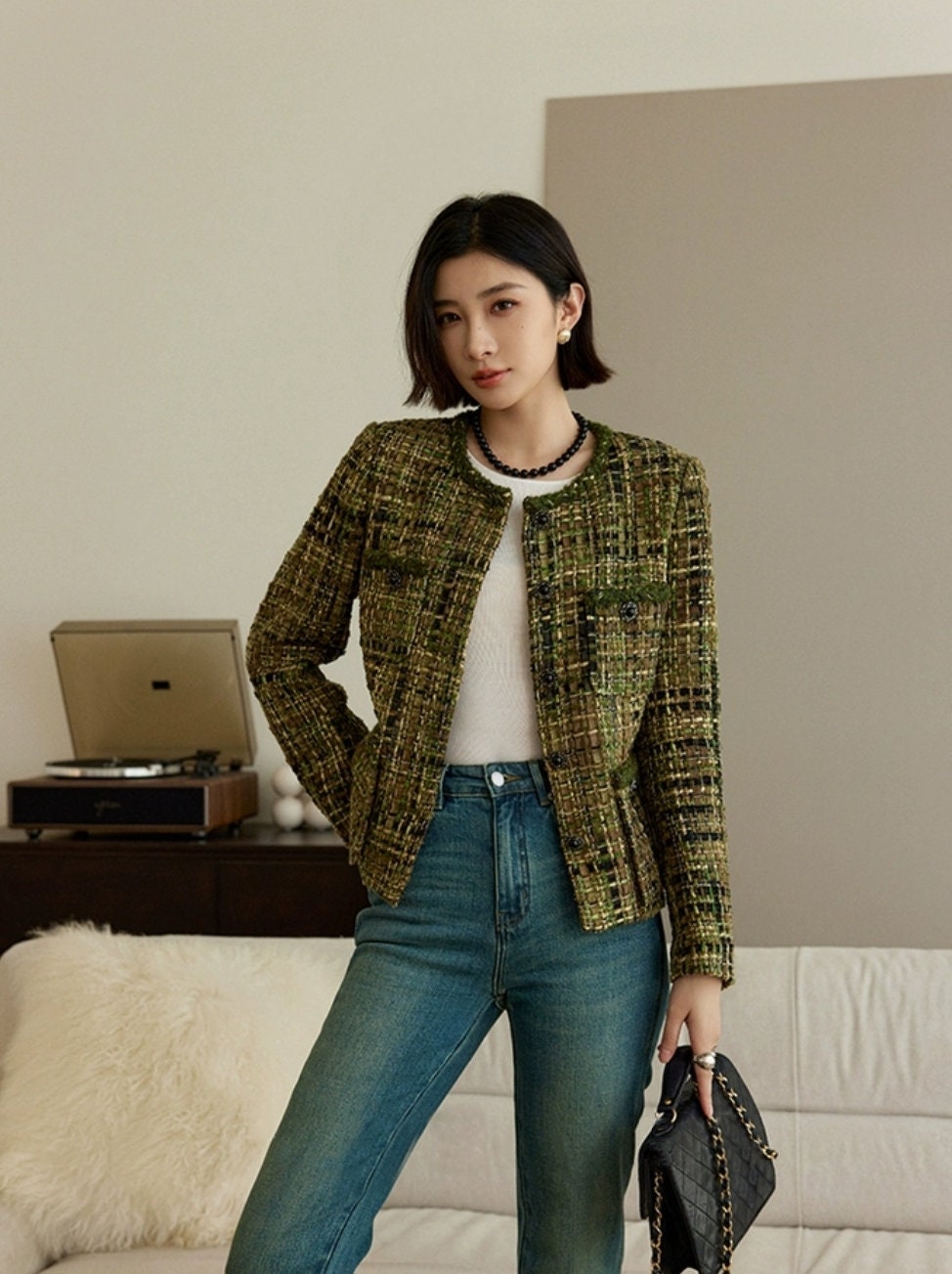 Green Boucle Jacket UK