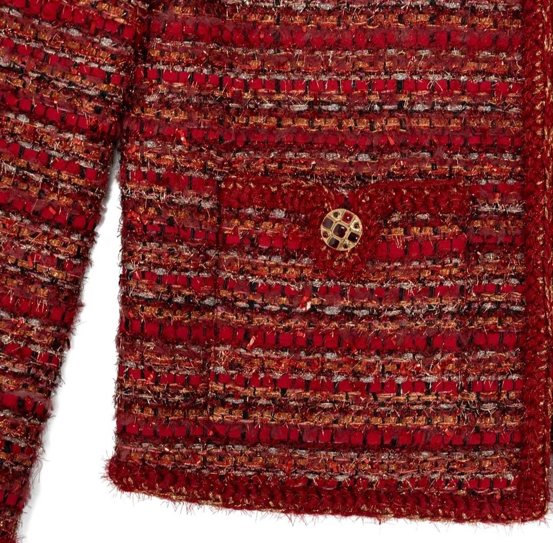 RUBY RHYTHMS” HAND BLOCK 3-PIECE JACKET SET