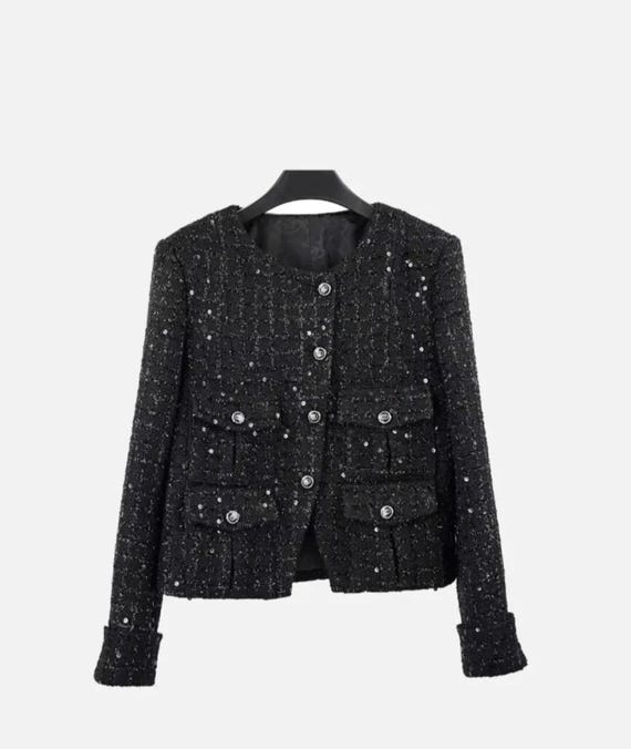 シェリエGlitter tweed jacket Black美品 シェリエGlitter tweed jacket Black美品 - メルカリ
