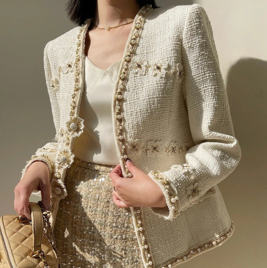French Tweed Jacket Plus Size Etsy UK