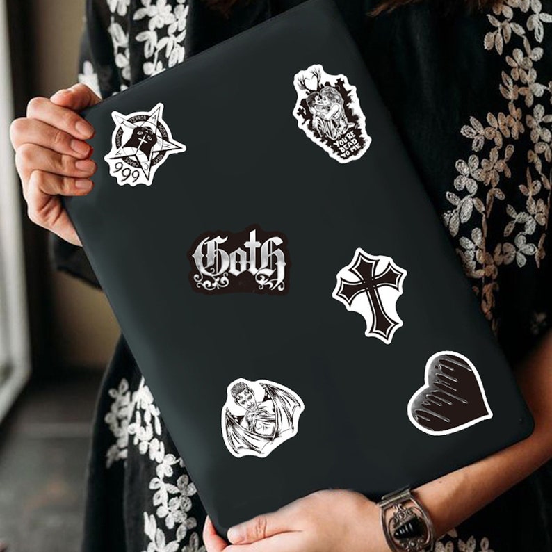 50pcs Black and White Sticker Pack for Macbook, Laptop, Notebook ...