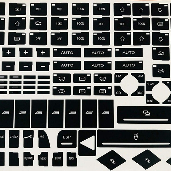 Audi A4 B6 8E 2002-2007 Klimaautomatik Aufkleber Reparaturset komplett Klima Radio CD Fenster Scheinwerfer Taste Reparatur Aufkleber