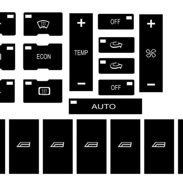 Audi A2 / A3 8L 2002-2004 Climate Control Stickers Reparatieset complete set voor klimaat, audi concert, raam knoppen, koplamp schakelaar esp