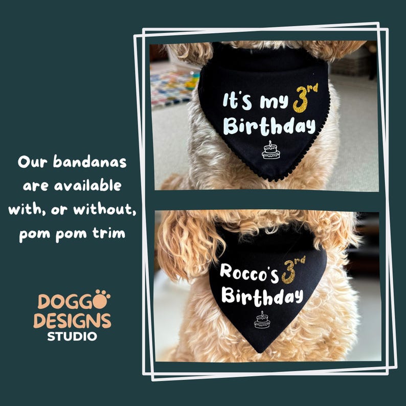 Birthday Dog Bandana, Personalised Puppy First Birthday Accessory image 6