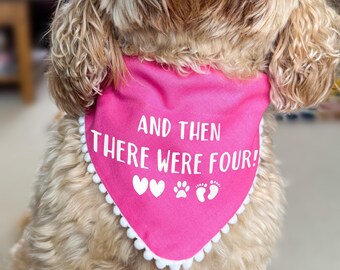 Y luego estaban los accesorios de bandana para perro con anuncio de embarazo