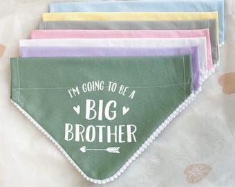 Bandana para perro con anuncio de embarazo, para hermano mayor y hermana mayor, para sesión de fotos de anuncio de bebé, bandana para perro en colores pastel, para sobre el collar.