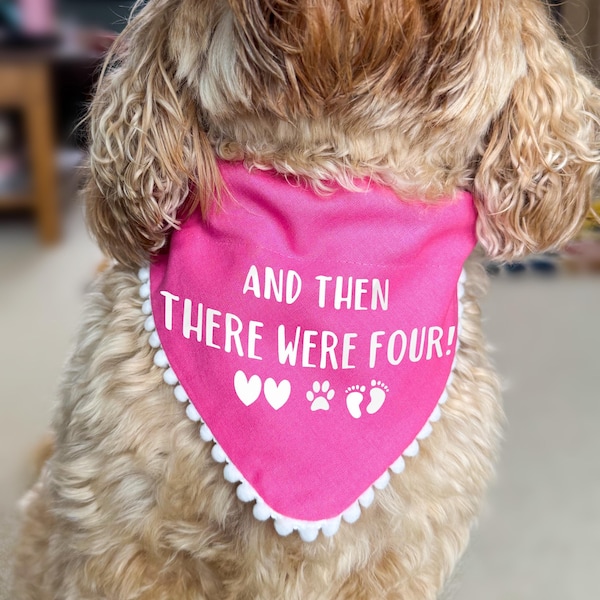 Y luego estaban los accesorios de bandana para perro con anuncio de embarazo