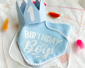 Dog Birthday Bandana, Birthday Boy Bandana and Hat Set, Dog Birthday Gift