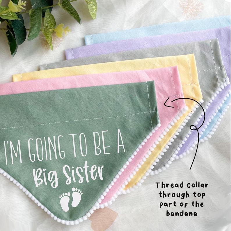Big Brother To Be Dog Bandana Pregnancy Baby Announcement Dog Scarf Accessory image 7