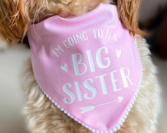 Big Sister Pregnancy Announcement Dog Bandana Accessory