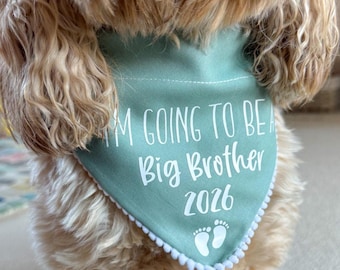 Big Brother To Be Dog Bandana Pregnancy Baby Announcement Dog Scarf Accessory