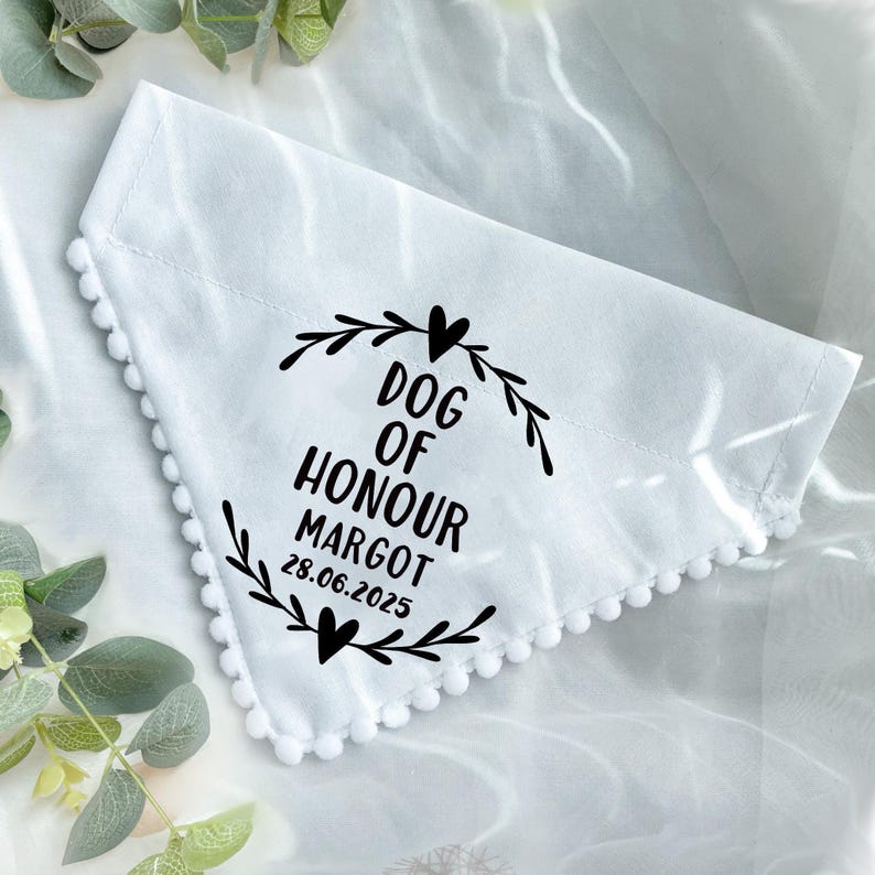 Custom Text Dog Bandana, Personalised Pet Accessory, Pet Announcement, Design Your Own 画像 4