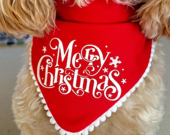 Christmas Dog Bandana, Merry Christmas, Dog Christmas Gift