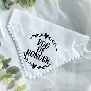 Wedding Dog Bandanas, Hen Do Dog Pet Accessory, Pet Wedding Outfit, Dog of Honour image 3