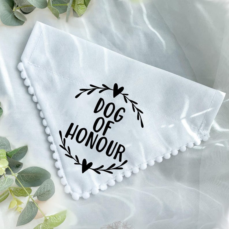 Wedding Dog Bandanas, Hen Do Dog Pet Accessory, Pet Wedding Outfit, Dog of Honour image 3