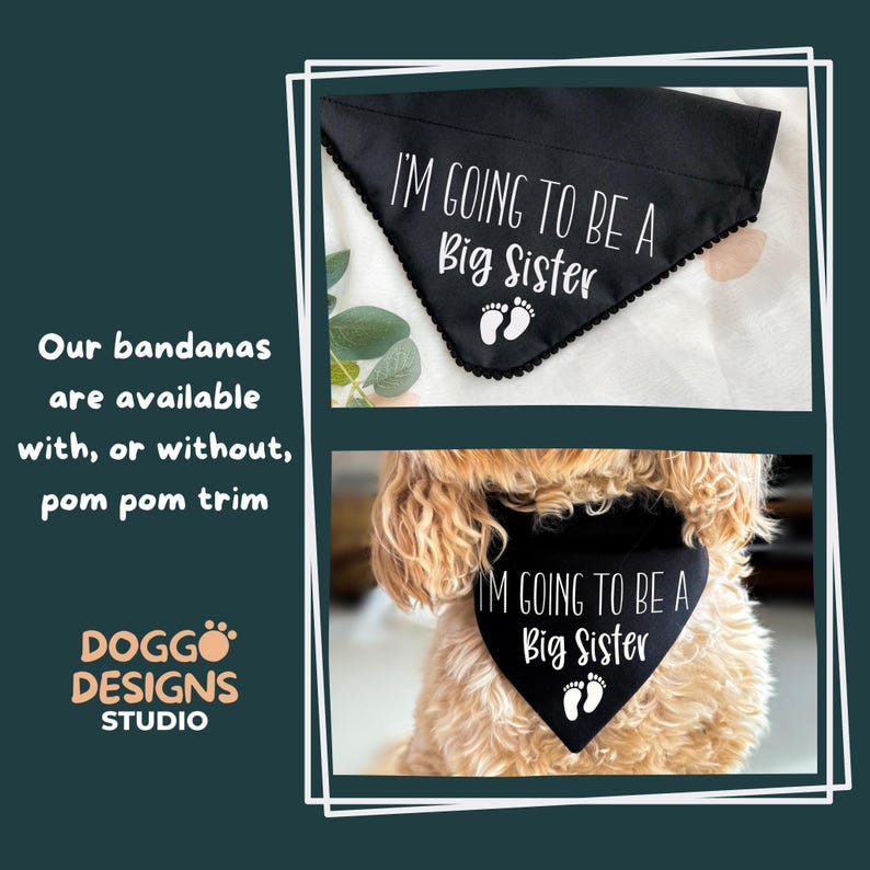 Big Brother To Be Dog Bandana Pregnancy Baby Announcement Dog Scarf Accessory image 6