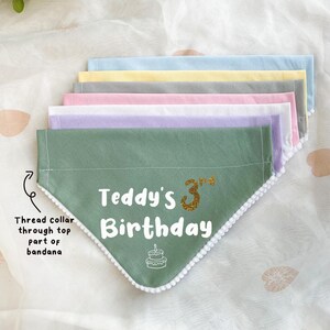 Birthday Dog Bandana, Personalised Puppy First Birthday Accessory image 8