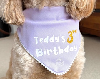 Bandana de cumpleaños para perro, accesorio personalizado para el primer cumpleaños de un cachorro