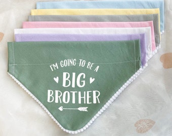 Pregnancy Announcement, Big Brother Big Sister Dog Bandana, Baby Announcement Photoshoot, Pastel Colour Dog Bandana, Over the Collar