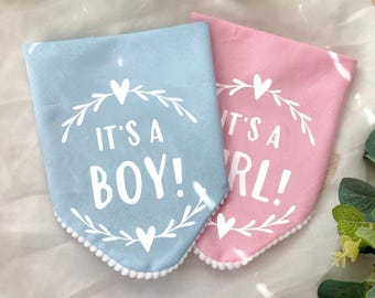 Gender Reveal Dog Bandana, It’s a Boy Girl, Pregnancy Photoshoot, Baby, Pregnancy Announcement, Pink Blue Bandana