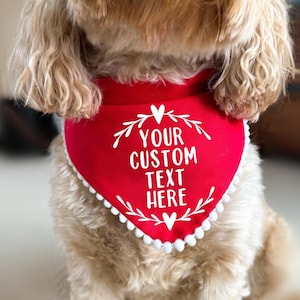 Custom Text Dog Bandana, Personalised Pet Accessory, Pet Announcement, Design Your Own
