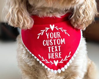 Bandana para perro con texto personalizado, accesorio personalizado para mascotas, anuncio para tu mascota, diseña la tuya