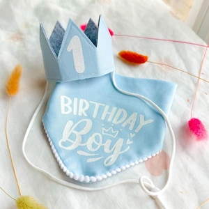 Bandana de aniversário para cachorro, conjunto de bandana e chapéu para aniversariante, presente de aniversário para cachorro