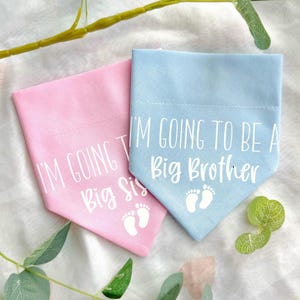 Big Brother To Be Dog Bandana Pregnancy Baby Announcement Dog Scarf Accessory image 4