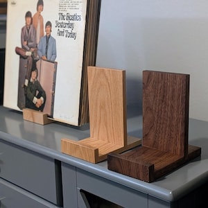 Soporte de madera para discos de vinilo (5-10 LP) - Soporte para álbumes Now Playing