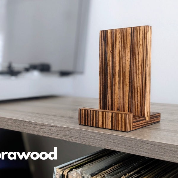 hardcover books for display Vinyl Record Stand/ LP Display /Now Spinning Album Holder/Music Lover Vinyl Decor /Wood Turntable Storage