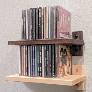 Wall Mounted CD Shelf- Up to 25 CD Case Artistic Display Stand