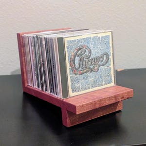 Tabletop CD Holder: Artistic Music Rack, Audiophile Media Storage- Walnut, Cherry, Mahogany, Sapele, Purpleheart, Canarywood, Maple