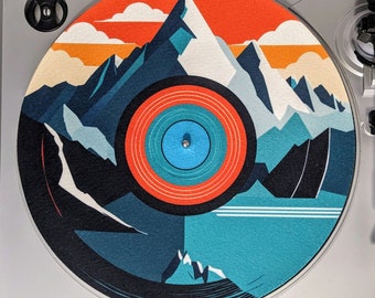 Mountain Scene Record Player Slipmat: 12" Felt DJ Turntable Mat