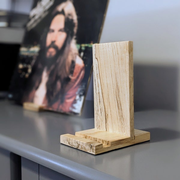 Minimalist Vinyl Record Stand/ LP Storage /Now Playing Stand /Desktop Album Display /Wood Photography Showcase